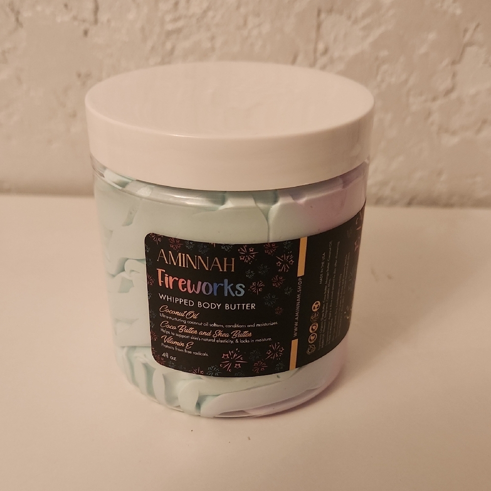 AMINNAH Fireworks Whipped Body Butter - Light Blue & Lavender